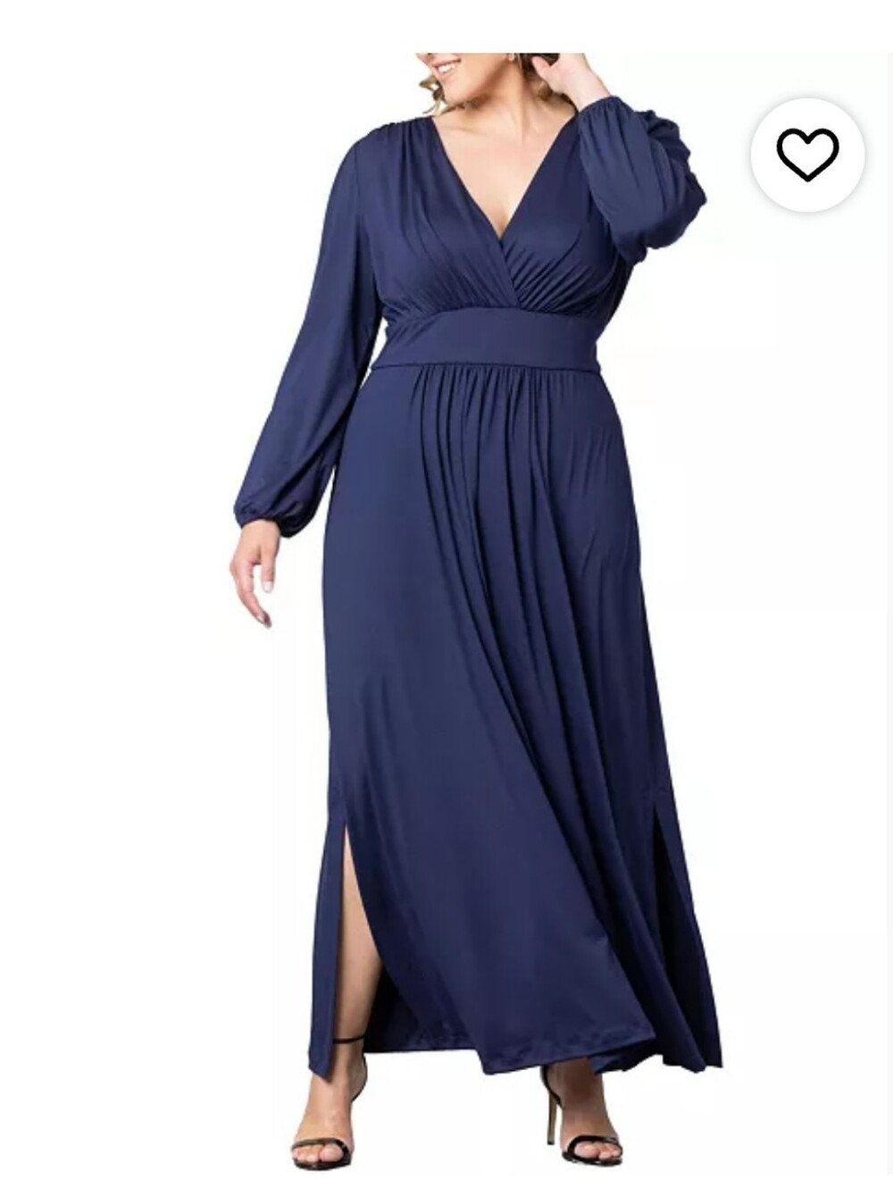 Kiyonna Kelsey Long Sleeve Maxi Navy Dress Size 2X